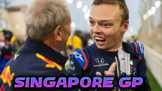 Kvyat takes his driving test in Singapore