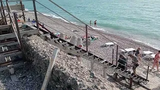Абхазия Гагры отель "Европа" обзор пляжа