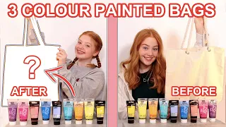 TWIN TELEPATHY 3 COLOR PAINT SUMMER BAG ART CHALLENGE *DIY Custom Canvas Tote Bags | Ruby and Raylee