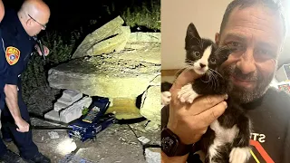 Animal Rescue Works for 10 Hours to Save Kitten From Drain