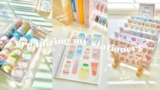 organizing my stationery✨// asmr organize with me + my stationery collection, washi tapes & stickers