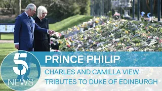 Prince Philip: Prince Charles and Camilla view flower tributes to the Duke of Edinburgh | 5 News