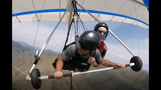 TANDEM HANG GLIDING FLIGHT LOOKOUT MOUNTAIN GOLDEN CO JUNE 18 2021 1/2