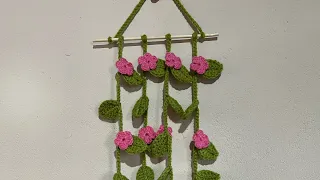 🌺Idea a Ganchillo 🌺Guirnalda de flores colgantes,decoración para pared #crochet #flowers #youtube