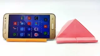 How To Make Paper Mobile Phone Stand Holder Easy Instruction Tutorial | Origami Smartphone Stand