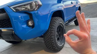 NO RUBBING with 285s on my Toyota 4Runner TRD Pro
