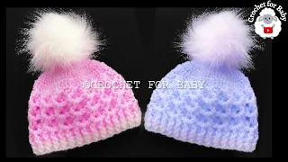 Cute little woolen hat for baby boys and girls for ALL SIZES Crystal Waves Crochet Stitch