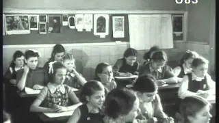 1950s children work and play in London Primary School