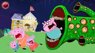 Zombie Apocalypse, Giant Worm Monster attacks Peppa's family🧟‍♀️| Peppa Pig Funny animation