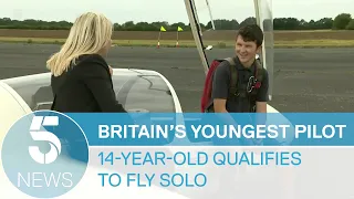 Britain's youngest glider pilot, 14, takes to the skies | 5 News