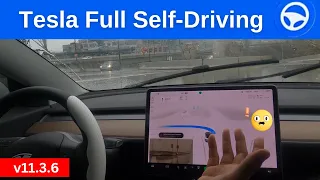 Still 1% hassle for 99% less stress being driven by #FSD beta v11.3.6