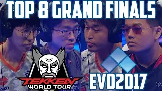 EVO 2017 TEKKEN 7 TOP 8 GRAND FINALS (TIMESTAMP) Knee JDCR Saint Anakin Taisei Jeondding Suiken Take