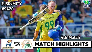 JSK vs MICT 4th Match Highlights SA20 2024 | jsk vs mict sa20 highlights| sa20 2024 highlights today