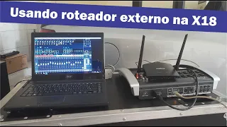 Roteador externo na mesa digital Behringer X18