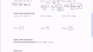 Mr Joyce - AP Calculus - Differentiation Review Part I