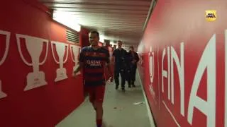 FC Barcelona – Sevilla FC (Copa del Rey Final): Celebrations in the players’ tunnel