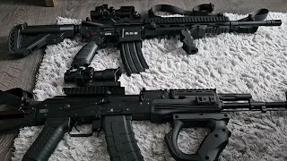 Nato vs Russian asault rifle  Airsoft replicas