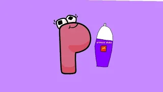 alphabet lore p vs grimace shake