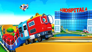 Let's Help - Ambulance cartoon - Toy Factory Cartoon Train Videos for Kids - Choo Choo Rail