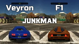 Bugatti Veyron Super Sport 16.4 vs Mclaren F1 - NFS MW Redux V3 - WHICH IS FASTEST ?