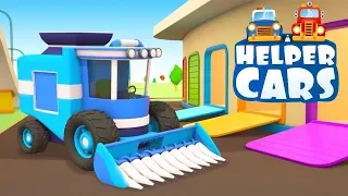 Helper Cars Cartoon: Learn Farm Vehicles for Kids - Tractors for Kids