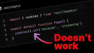 Why you can't set cookies in Server Components