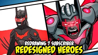 Redrawing Superheroes Redesigned by my Subscribers Part 1 (Batman Beyond, Flash and more!)