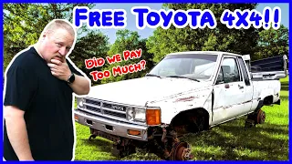 Picking up a FREE 1987 Toyota 4x4 Truck | Field Find! - Did we pay too much?