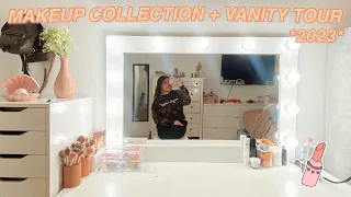 UPDATED MAKEUP COLLECTION + VANITY TOUR 2023 *aesthetic huge collection*