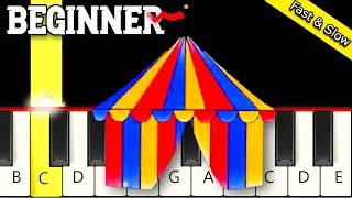 Circus Theme Song (Entry Of The Gladiators) (Clown Song) - Fast and Slow Piano Tutorial - Beginner