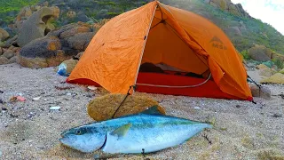 ISOLATED CAMP OUT Kingfish for Dinner at a secluded cove Ep36