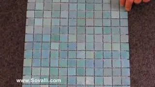 Sovalli Pearl Blue Iridescent Glass Mosaic Tile