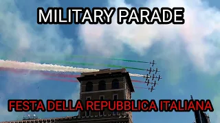 🇮🇹 ROME ITALY, MILITARY PARADE AT ITALIAN REPUBLIC HOLIDAY ( FESTA DELLA REPUBBLICA ITALIANA)