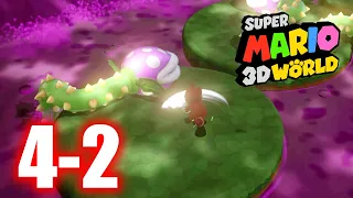 Super Mario 3D World - 4-2 Piranha Creeper Creek - All Stars & Stamp 100% Gameplay Walkthrough