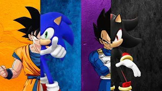 Goku and Vegeta vs Sonic and Shadow | Two in the Same