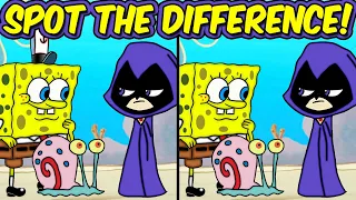 Spot the difference for Kids - Spongebob Squarepants vs Teen Titans Go