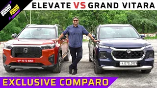 Honda Elevate vs Maruti Grand Vitara Comparison || Which Mid-Size SUV should you buy and why