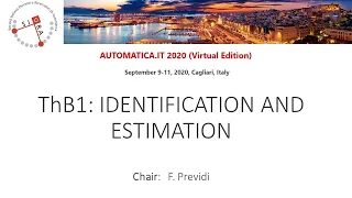 AUTOMATICA.IT 2020: ThB1 - Identification & Estimation