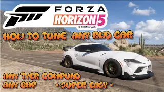 Forza Horizon 5 - HOW TO TUNE ANY RWD CAR  - FOR GRIP OR DRAG SUPER EASY IN SECONDS + LAUNCH CONTROL