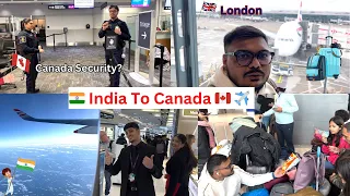 INDIA 🇮🇳 TO 🇨🇦 CANADA via London 🇬🇧 Part 2 | Immigration👮‍♂️Q&A | Jan Intake 2024 ❄️