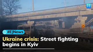 Ukraine crisis: street fighting begins in Kyiv as Russian troops move into capital