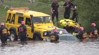 Automobile Association Special Operations Response Team rescue a car from flood water - Rescue Day