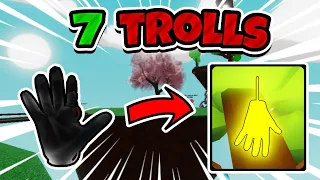 7 DIFFERENT Ways To TROLL People With The PROP Glove | Slap Battles