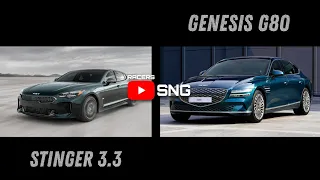 Stinger 3.3 (370hp) vs Genesis G80 (380hp)  |  Стингер 3.3 и Генесис Г80  |  Race | Гонка