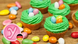 saftige KAROTTEN CUPCAKES mit Osternest-Deko