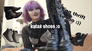 showing my shoe collection on camera