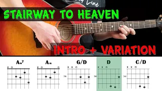 STAIRWAY TO HEAVEN - Guitar lesson - Intro + variation chords (with tabs) - Led Zeppelin