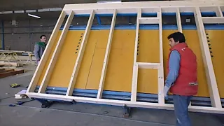 Fabricare perete din lemn si OSB pentru case din lemn, cabane sau casute de vacanta