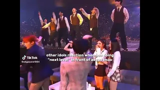 IDOLS REACTION WHEN BSS DOING NEXT LEVEL IN FRONT OF AESPA