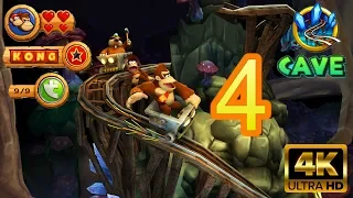 Donkey Kong Country Returns - World 4 [Cave] | No Damage / All Collectibles [4K]
